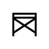 Scaffolding linear gray flat simple icon. Vector clipart